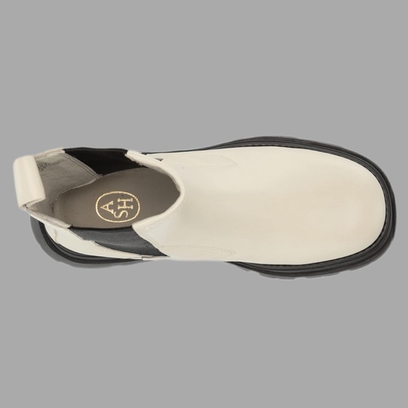 NWT ASH Cream & Black 100% Leather Platform Ankle Boots – Size 5.5 - Picture 4 of 5